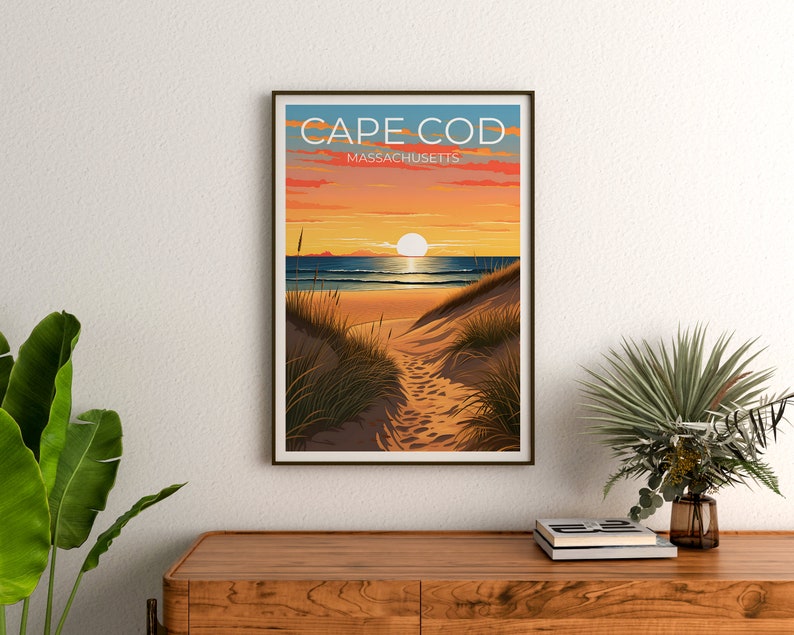 Cape Cod Travel Poster, Massachusetts Wall Art, Massachusetts Print, Cape Cod Poster, Beach Poster, Nature Poster, Cape Cod Art