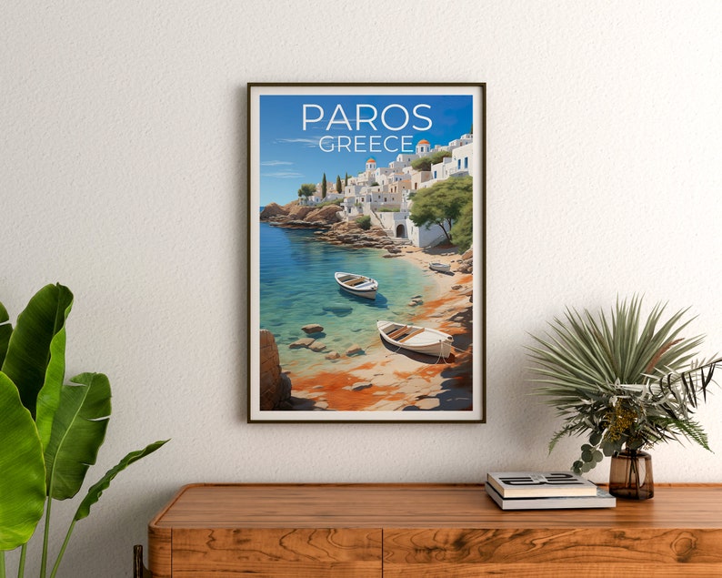 Paros Travel Poster, Greece Wall Art, Greece Print, Paros Poster, Greece Poster, Europe Poster, Paros Print