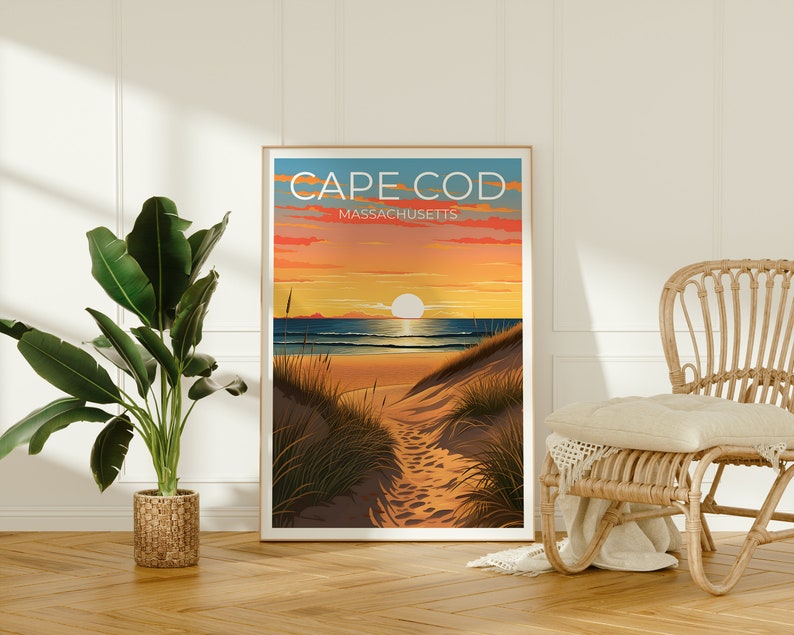 Cape Cod Travel Poster, Massachusetts Wall Art, Massachusetts Print, Cape Cod Poster, Beach Poster, Nature Poster, Cape Cod Art