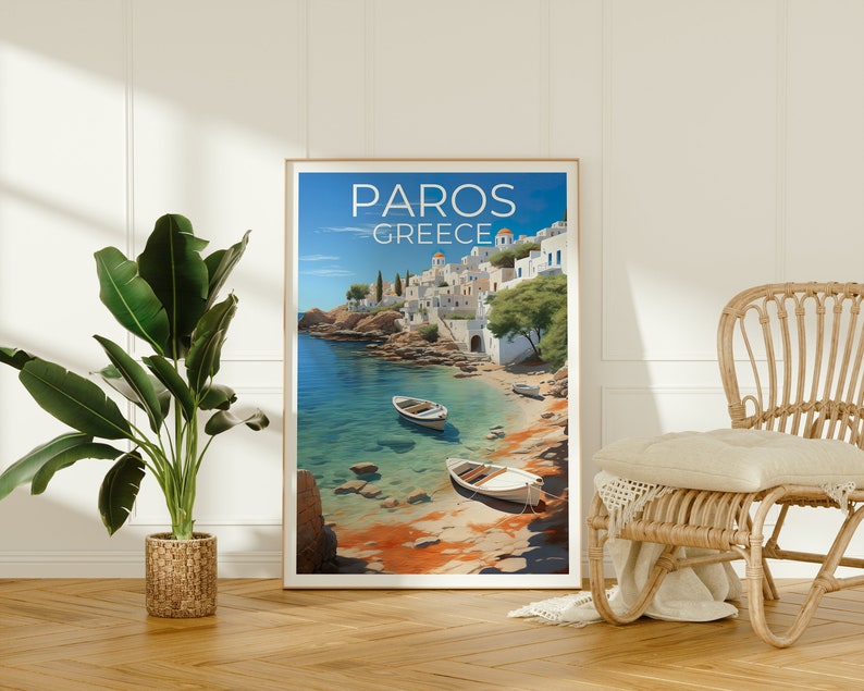 Paros Travel Poster, Greece Wall Art, Greece Print, Paros Poster, Greece Poster, Europe Poster, Paros Print