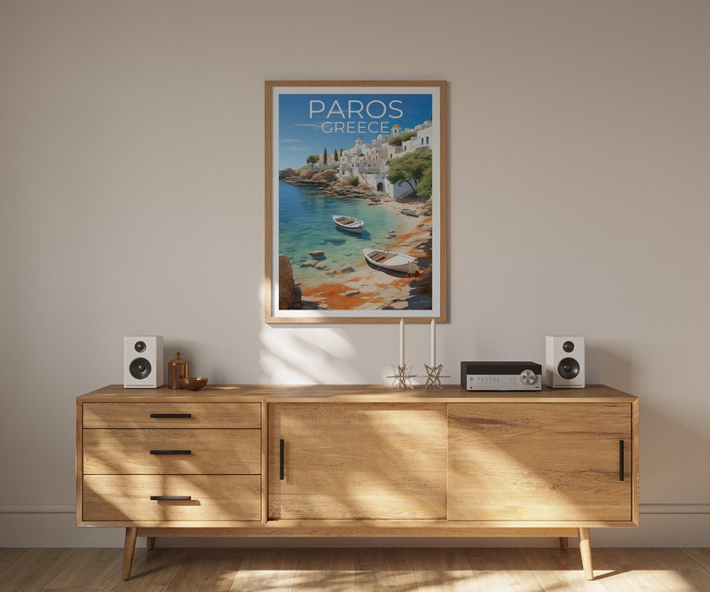 Paros Travel Poster, Greece Wall Art, Greece Print, Paros Poster, Greece Poster, Europe Poster, Paros Print