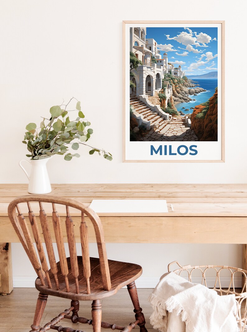 Milos Travel Poster, Greece Wall Art, Greece Print, Milos Poster, Greece Poster, Greek Islands Poster, Milos Art