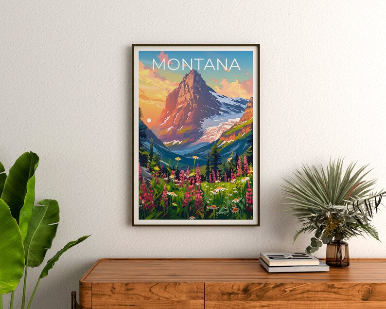 Affiche Montana, Impression Montana, Affiche de montagne, Impression de montagne, Affiche de voyage Montana, Affiche de nature sauvage, Art Montana