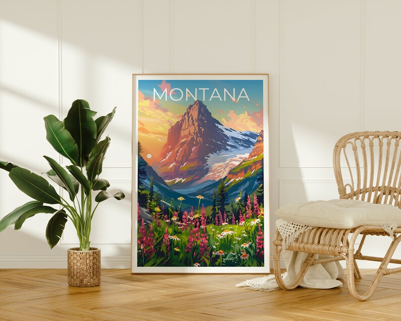 Affiche Montana, Impression Montana, Affiche de montagne, Impression de montagne, Affiche de voyage Montana, Affiche de nature sauvage, Art Montana
