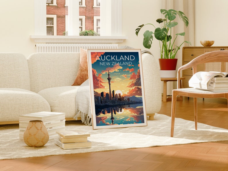 Auckland Travel Poster, New Zealand Wall Art, New Zealand Print, Auckland Poster, New Zealand Poster, Sky Tower Poster, Auckland Print