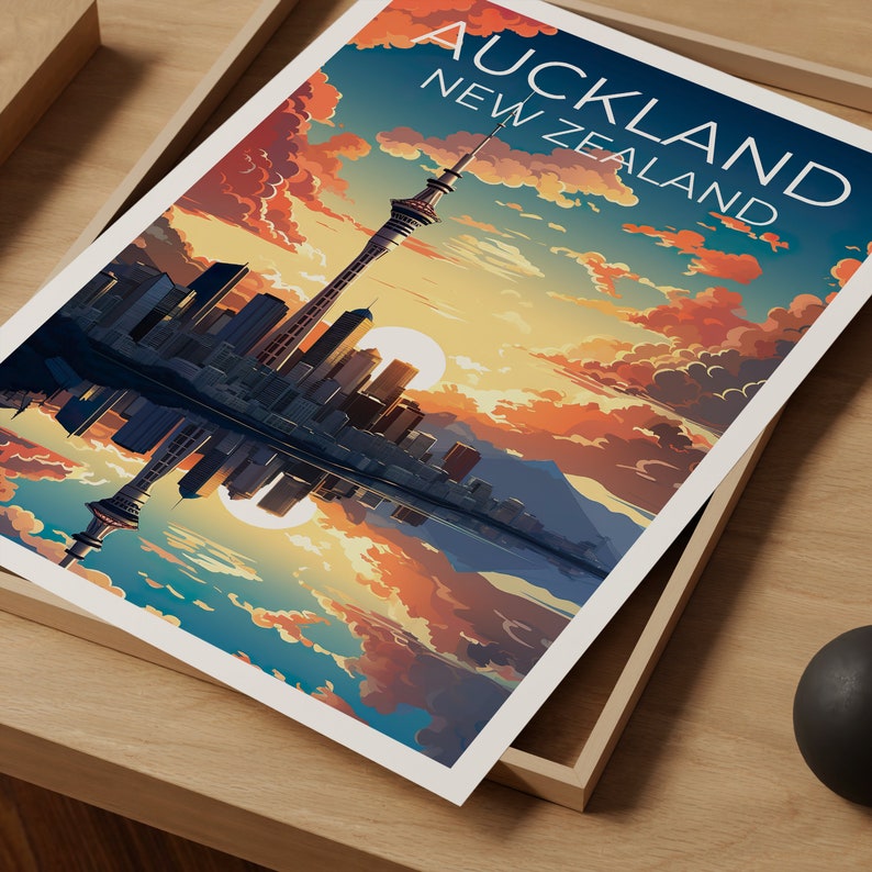 Auckland Travel Poster, New Zealand Wall Art, New Zealand Print, Auckland Poster, New Zealand Poster, Sky Tower Poster, Auckland Print