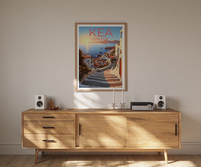 Kea Travel Poster, Greece Wall Art, Greece Print, Kea Poster, Greece Poster, Greek Island Poster, Kea Art