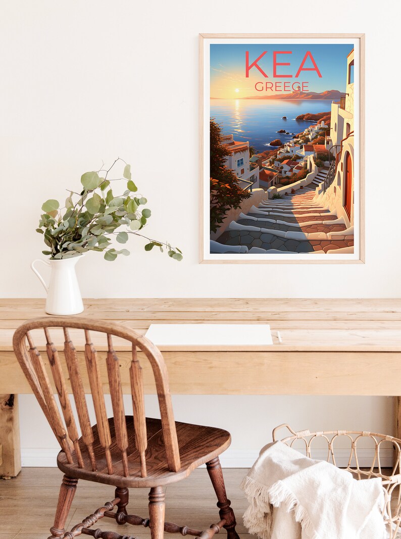 Kea Travel Poster, Greece Wall Art, Greece Print, Kea Poster, Greece Poster, Greek Island Poster, Kea Art