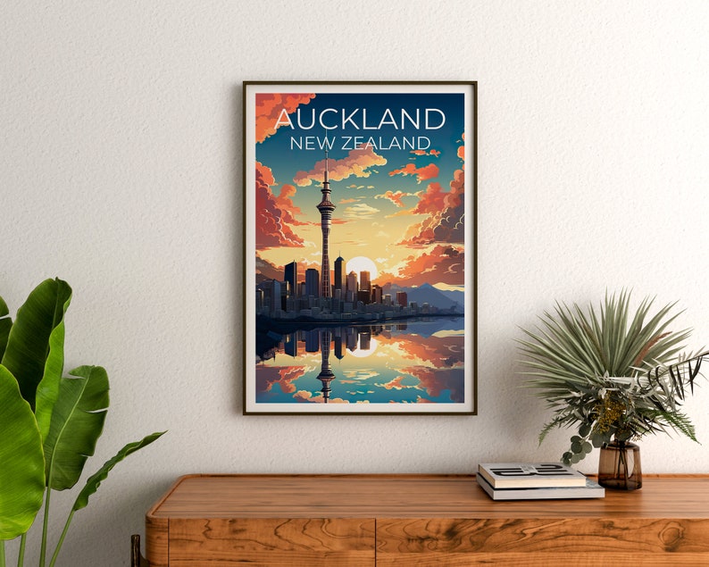 Auckland Travel Poster, New Zealand Wall Art, New Zealand Print, Auckland Poster, New Zealand Poster, Sky Tower Poster, Auckland Print