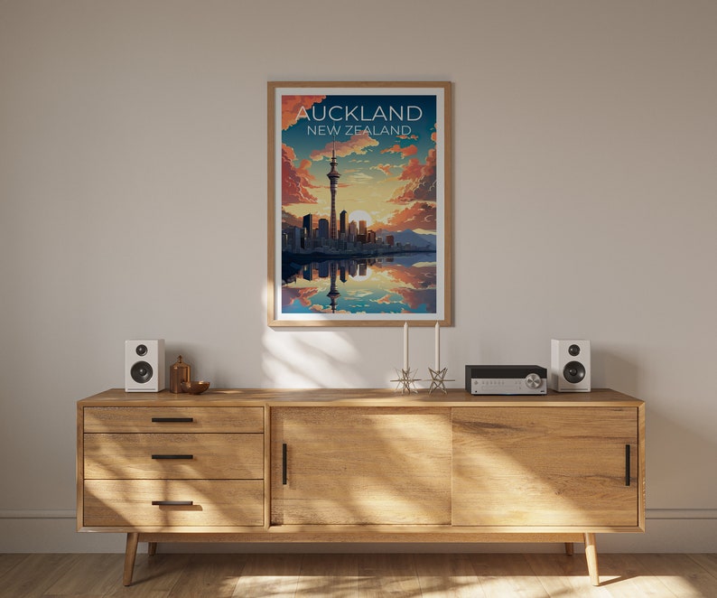 Auckland Travel Poster, New Zealand Wall Art, New Zealand Print, Auckland Poster, New Zealand Poster, Sky Tower Poster, Auckland Print