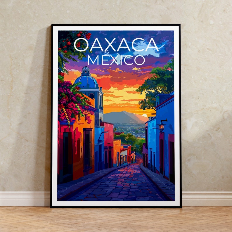 Oaxaca Poster, Oaxaca Print, Mexico Art, Mexico Print, Oaxaca Travel Poster, Mexico Poster, Mexico Gift