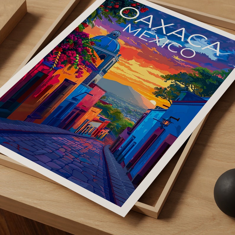 Oaxaca Poster, Oaxaca Print, Mexico Art, Mexico Print, Oaxaca Travel Poster, Mexico Poster, Mexico Gift