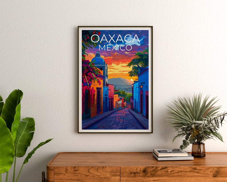 Oaxaca Poster, Oaxaca Print, Mexico Art, Mexico Print, Oaxaca Travel Poster, Mexico Poster, Mexico Gift