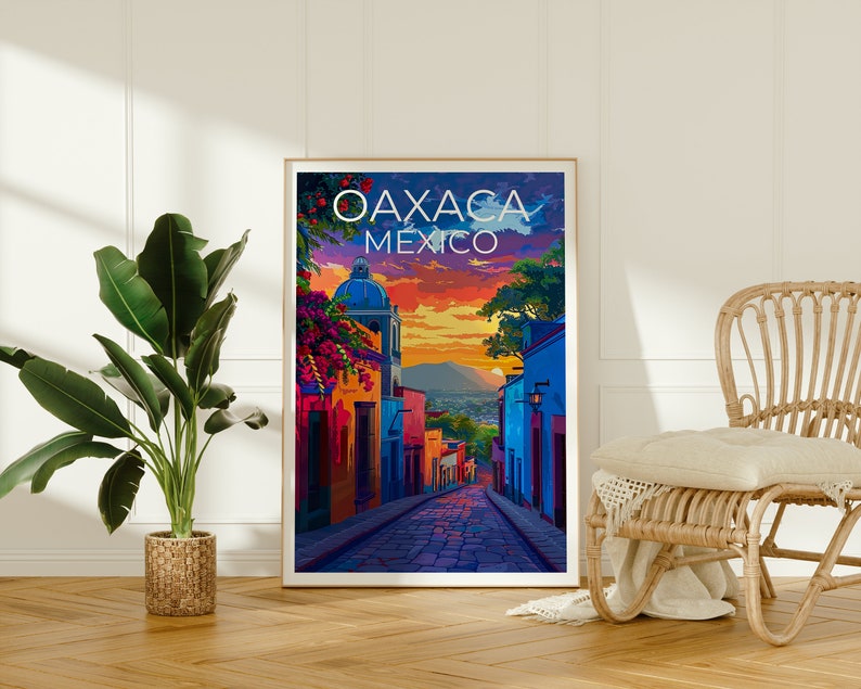Oaxaca Poster, Oaxaca Print, Mexico Art, Mexico Print, Oaxaca Travel Poster, Mexico Poster, Mexico Gift