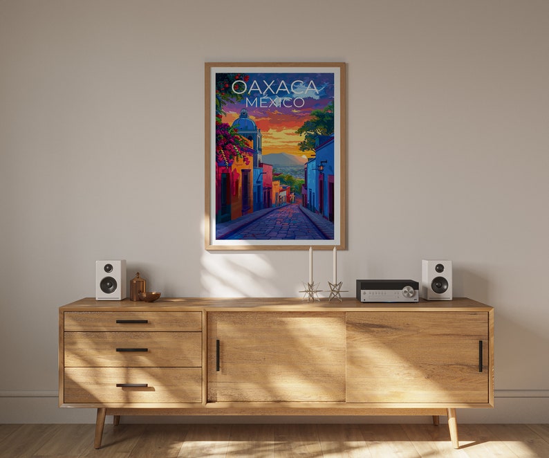 Oaxaca Poster, Oaxaca Print, Mexico Art, Mexico Print, Oaxaca Travel Poster, Mexico Poster, Mexico Gift