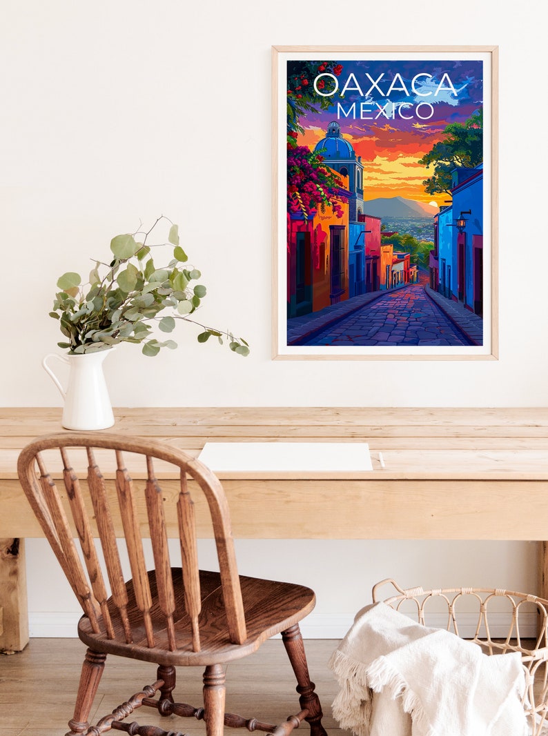 Oaxaca Poster, Oaxaca Print, Mexico Art, Mexico Print, Oaxaca Travel Poster, Mexico Poster, Mexico Gift