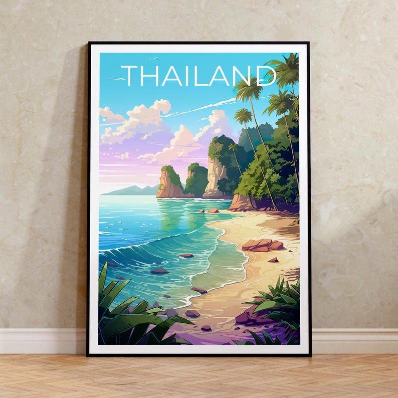 Thailand Poster, Thailand Print, Beach Poster, Beach Print, Thailand Travel Poster, Asia Poster, Thailand Beach Art