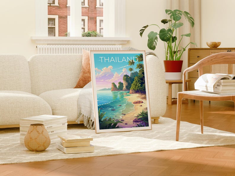 Thailand Poster, Thailand Print, Beach Poster, Beach Print, Thailand Travel Poster, Asia Poster, Thailand Beach Art