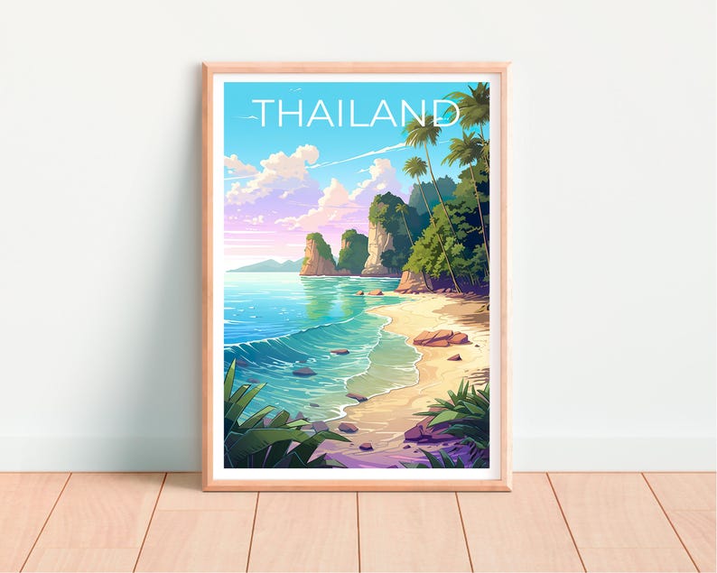 Thailand Poster, Thailand Print, Beach Poster, Beach Print, Thailand Travel Poster, Asia Poster, Thailand Beach Art