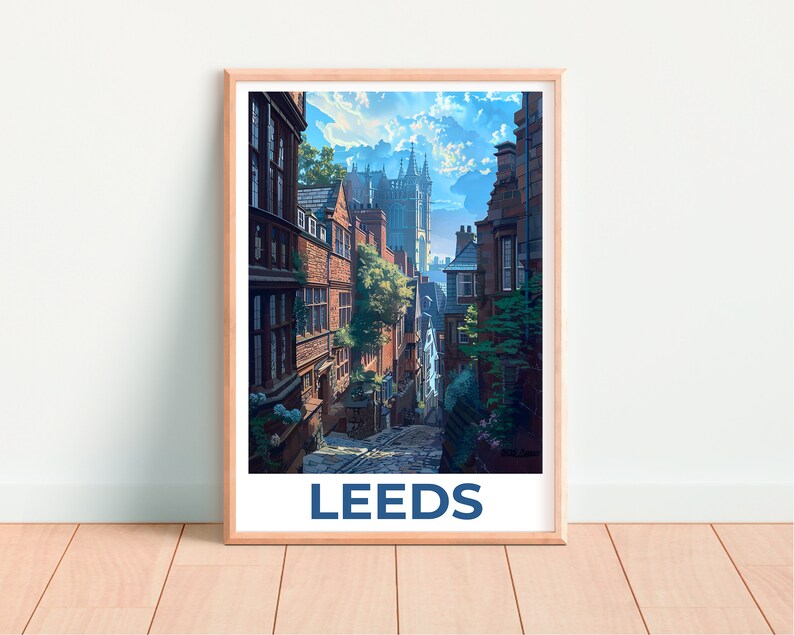 Leeds Poster, Leeds Print, England Poster, England Print, West Yorkshire Poster, England Art, Leeds Art