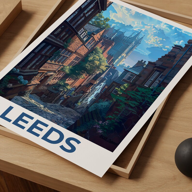 Leeds Poster, Leeds Print, England Poster, England Print, West Yorkshire Poster, England Art, Leeds Art