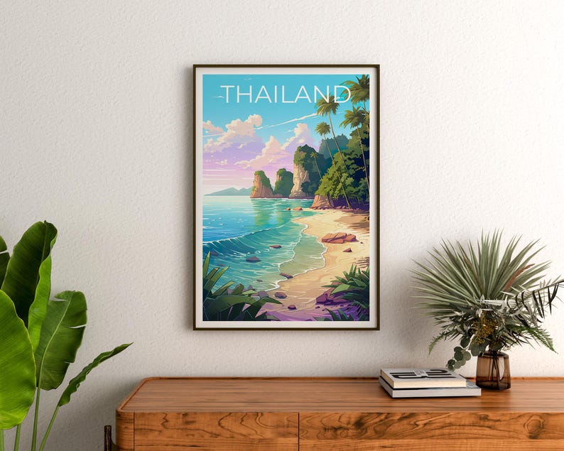 Thailand Poster, Thailand Print, Beach Poster, Beach Print, Thailand Travel Poster, Asia Poster, Thailand Beach Art