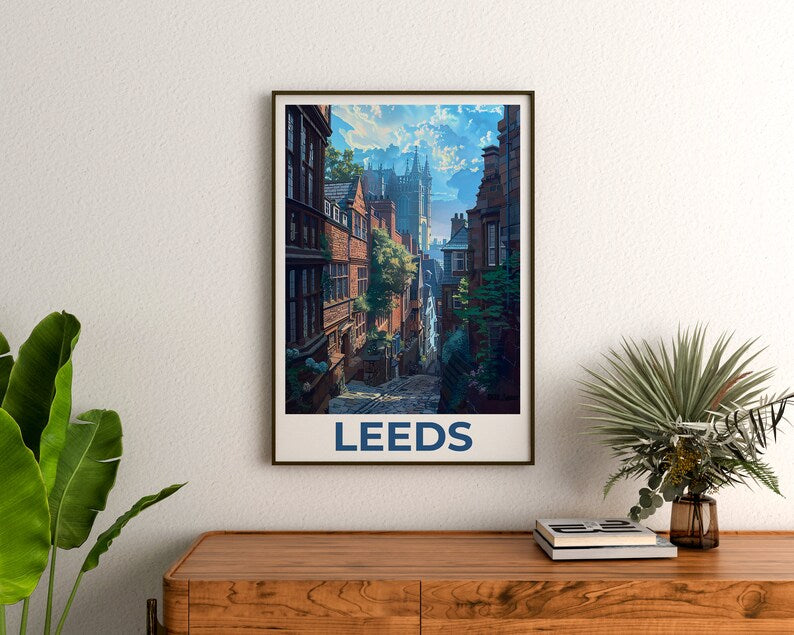 Leeds Poster, Leeds Print, England Poster, England Print, West Yorkshire Poster, England Art, Leeds Art