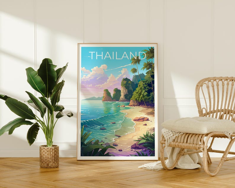 Thailand Poster, Thailand Print, Beach Poster, Beach Print, Thailand Travel Poster, Asia Poster, Thailand Beach Art