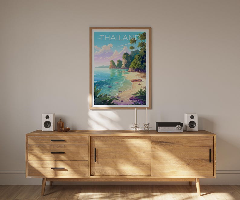 Thailand Poster, Thailand Print, Beach Poster, Beach Print, Thailand Travel Poster, Asia Poster, Thailand Beach Art