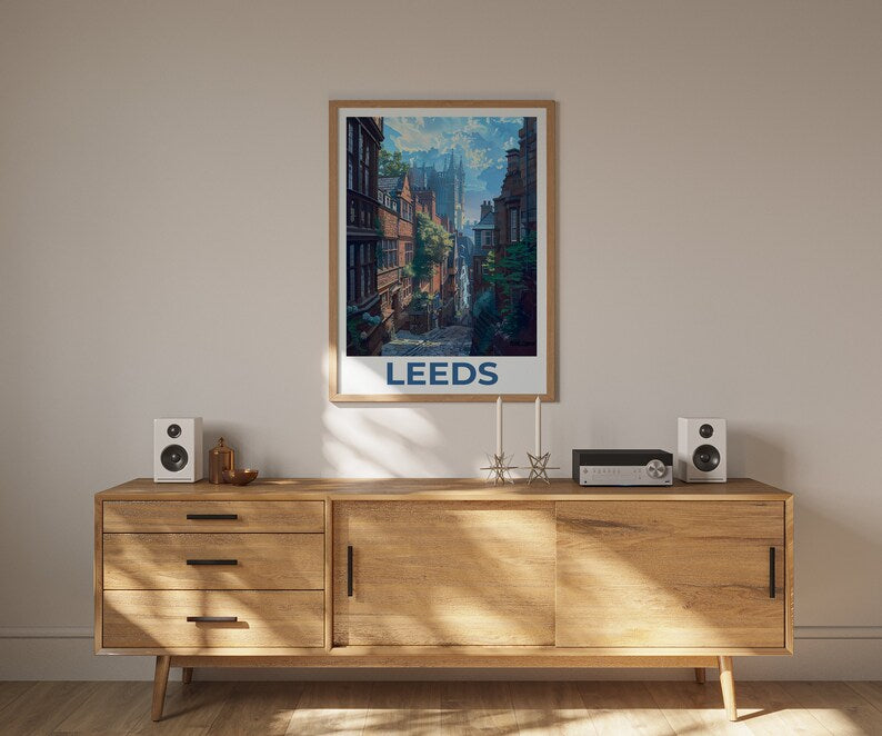 Leeds Poster, Leeds Print, England Poster, England Print, West Yorkshire Poster, England Art, Leeds Art