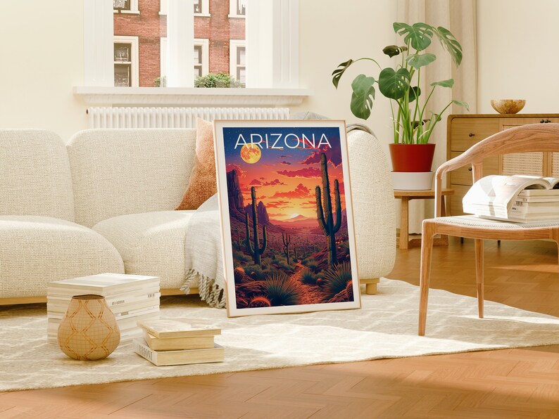 Arizona Poster, Arizona Print, Desert Poster, Desert Print, Arizona Travel Poster, Cactus Poster, Arizona Art