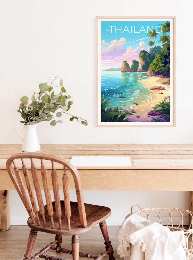 Thailand Poster, Thailand Print, Beach Poster, Beach Print, Thailand Travel Poster, Asia Poster, Thailand Beach Art