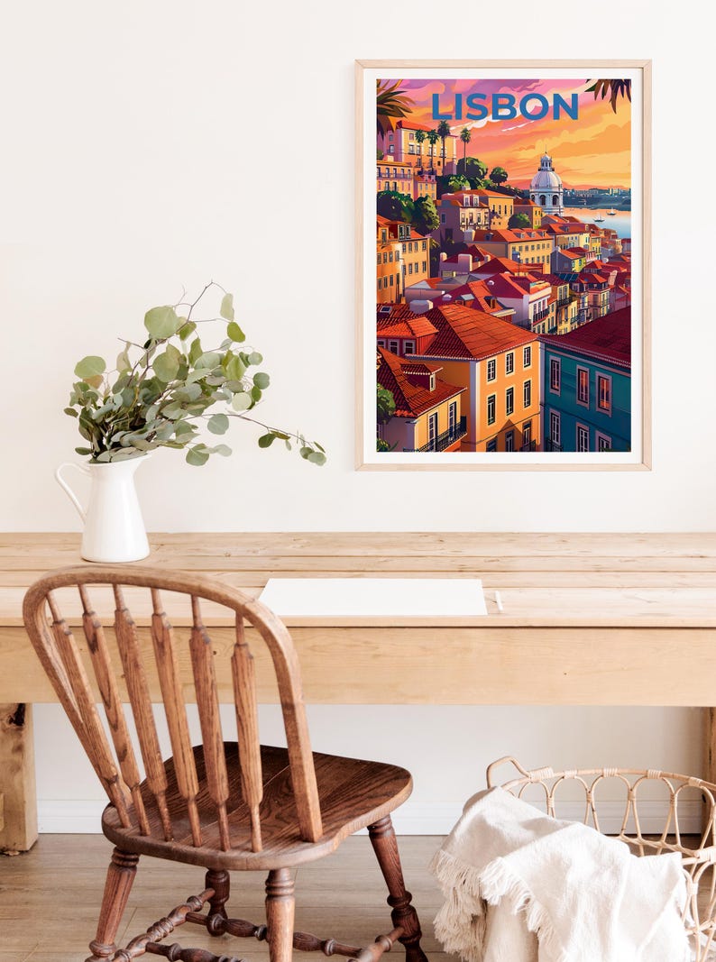 Lisbon Travel Poster, Portugal Print, Lisbon City Wall Art, Portugal Illustration, Portugal Poster, Home Decor, Birthday Gift