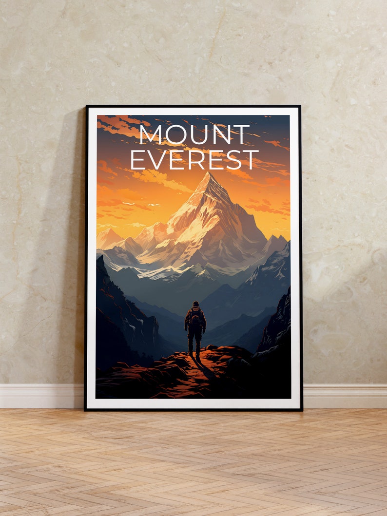 Mount Everest Travel Poster, Himalayas Wall Art, Himalayas Print, Mount Everest Poster, Himalayas Poster, Nature Poster, Mount Everest Art
