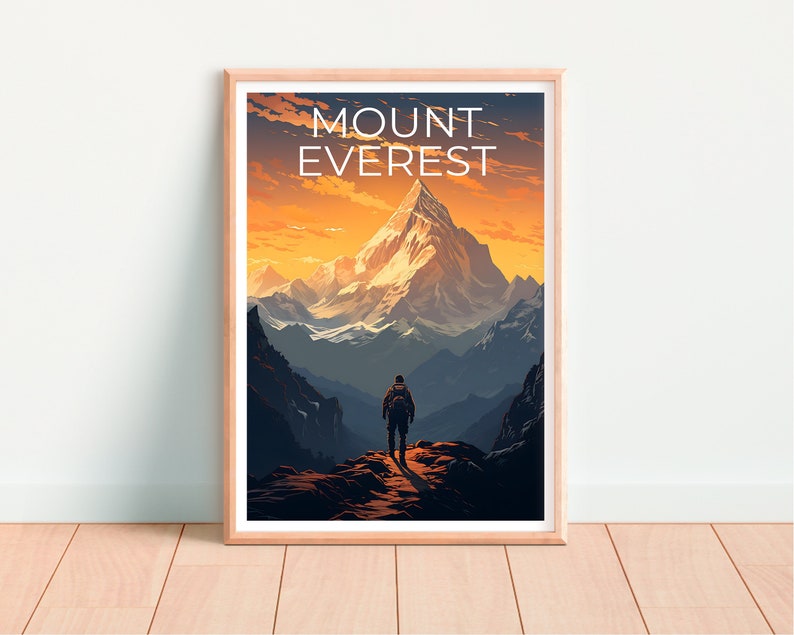 Mount Everest Travel Poster, Himalayas Wall Art, Himalayas Print, Mount Everest Poster, Himalayas Poster, Nature Poster, Mount Everest Art