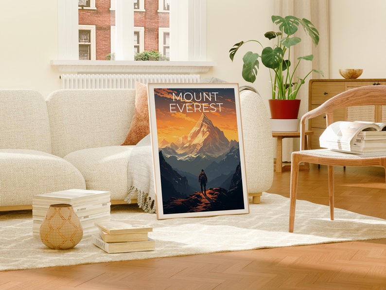 Mount Everest Travel Poster, Himalayas Wall Art, Himalayas Print, Mount Everest Poster, Himalayas Poster, Nature Poster, Mount Everest Art