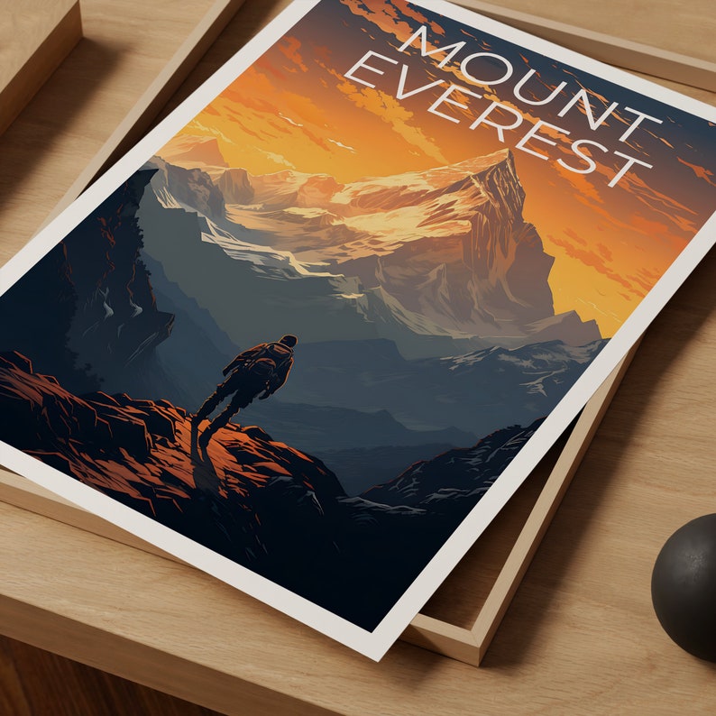 Mount Everest Travel Poster, Himalayas Wall Art, Himalayas Print, Mount Everest Poster, Himalayas Poster, Nature Poster, Mount Everest Art