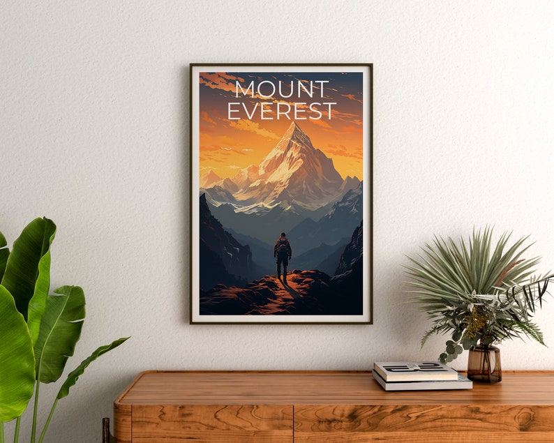 Mount Everest Travel Poster, Himalayas Wall Art, Himalayas Print, Mount Everest Poster, Himalayas Poster, Nature Poster, Mount Everest Art