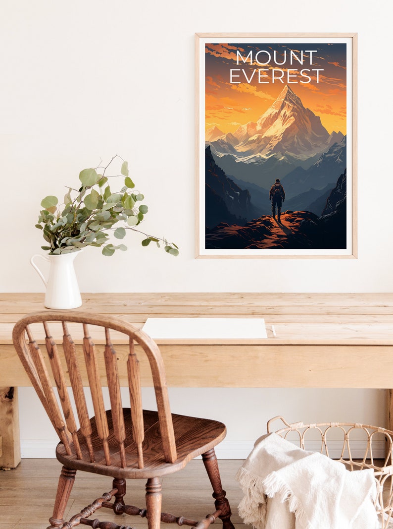 Mount Everest Travel Poster, Himalayas Wall Art, Himalayas Print, Mount Everest Poster, Himalayas Poster, Nature Poster, Mount Everest Art