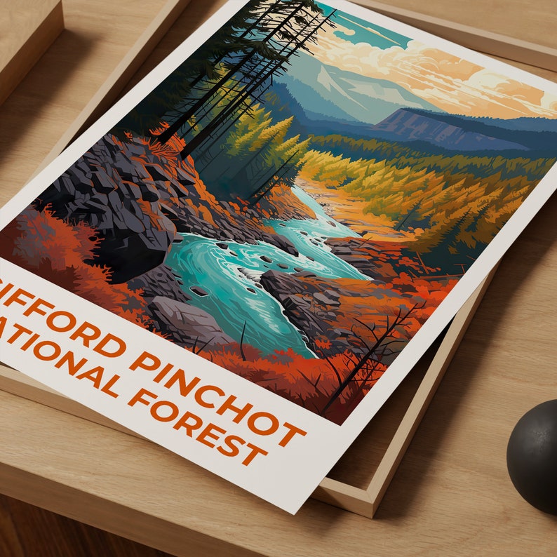 Gifford Pinchot National Forest Travel Poster, Washington Wall Art, Washington Print, Gifford Pinchot National Forest Poster, Nature Poster
