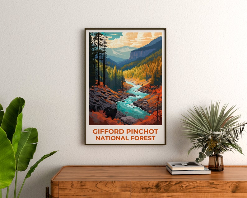 Gifford Pinchot National Forest Travel Poster, Washington Wall Art, Washington Print, Gifford Pinchot National Forest Poster, Nature Poster