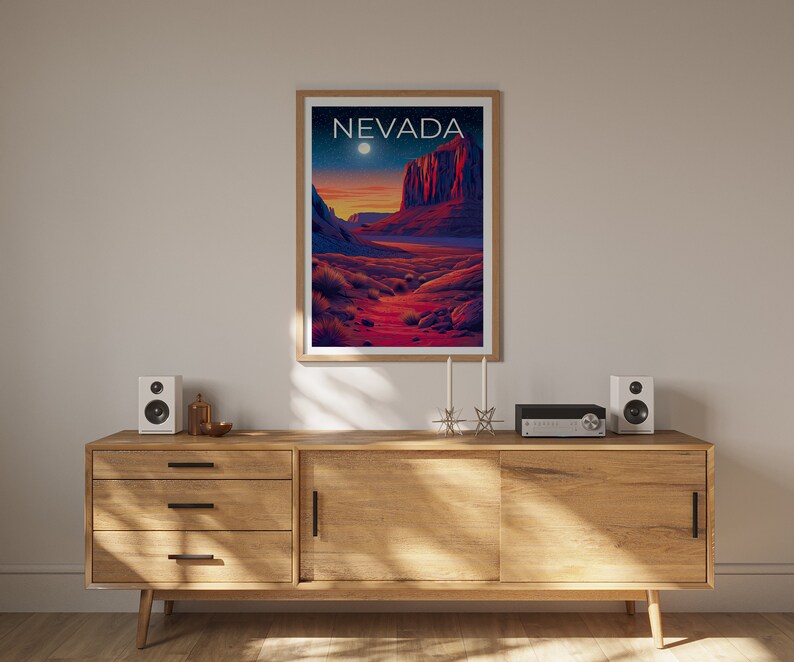 Nevada Travel Poster, Desert Wall Art, Desert Print, Nevada Poster, Desert Poster, Nature Poster, Nevada Art