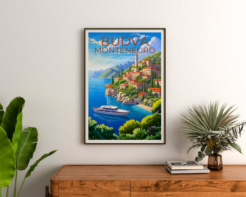Budva Poster, Budva Print, Montenegro Art, Montenegro Print, Budva Travel Poster, Europe Poster, Montenegro Gift