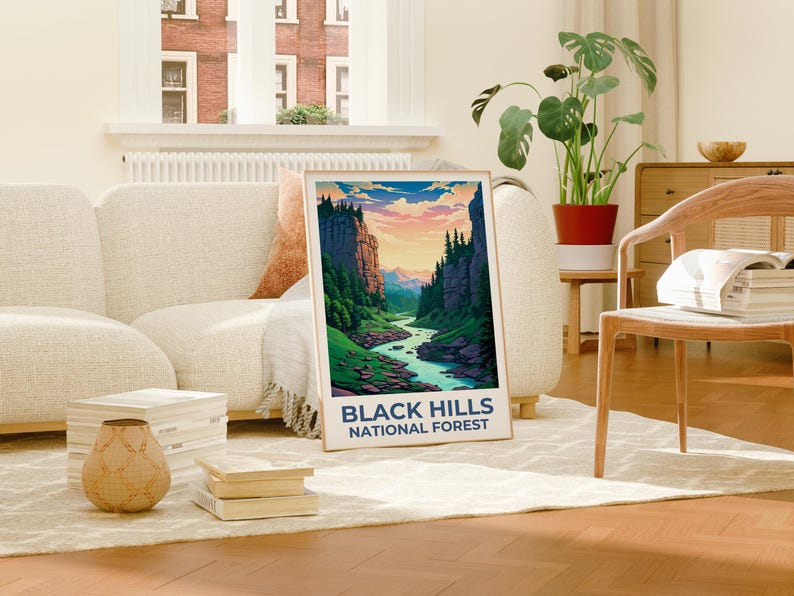 Black Hills National Forest Poster, South Dakota Travel Print, Forest Art, Black Hills Print, South Dakota Poster