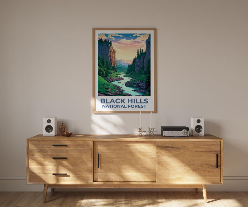 Black Hills National Forest Poster, South Dakota Travel Print, Forest Art, Black Hills Print, South Dakota Poster