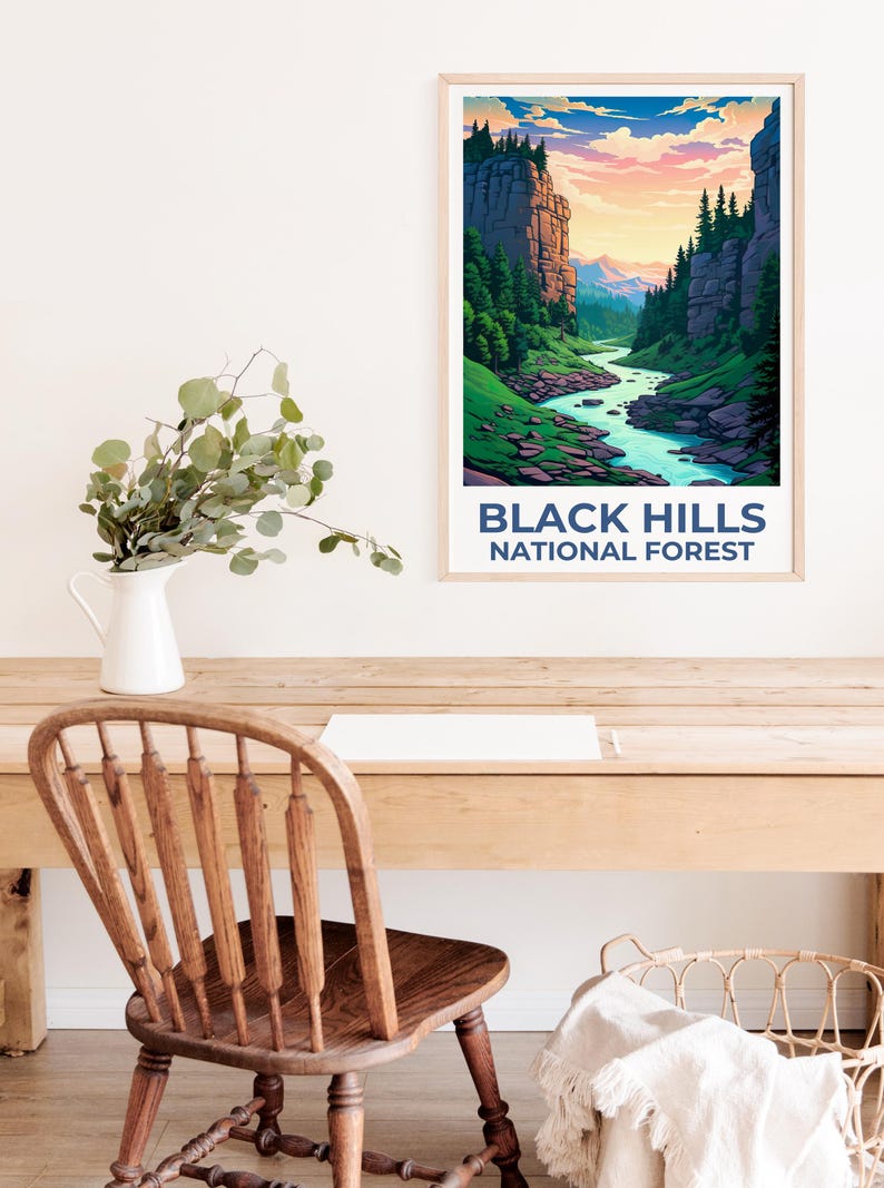 Black Hills National Forest Poster, South Dakota Travel Print, Forest Art, Black Hills Print, South Dakota Poster