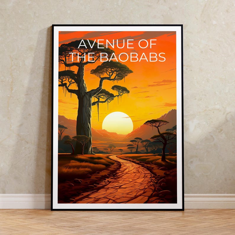 Avenue of the Baobabs Travel Print, Madagascar Poster, Giant Trees Wall Art, Madagascar Art, Home Decor, Birthday Gift