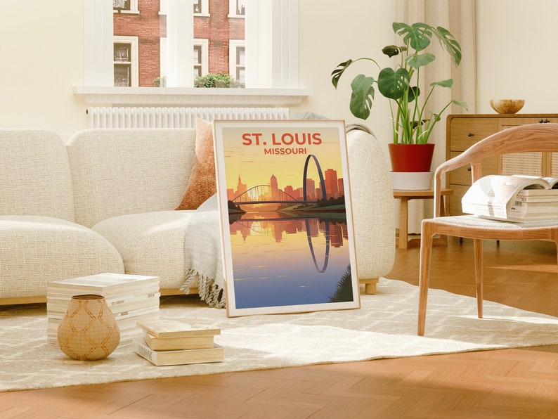St. Louis Travel Poster, Missouri Wall Art, Missouri Print, St. Louis Poster, Gateway Arch Poster, City Poster, St. Louis Art