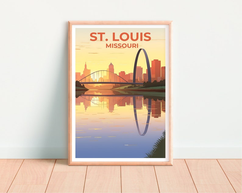 St. Louis Travel Poster, Missouri Wall Art, Missouri Print, St. Louis Poster, Gateway Arch Poster, City Poster, St. Louis Art
