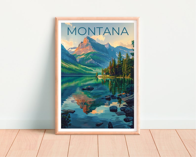 Montana Poster, Montana Print, Mountain Poster, Hiking Poster, Montana Gift, Forest Poster, Montana Art